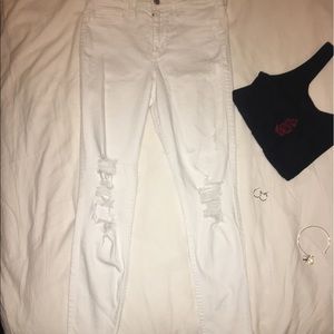 white hollister jeans